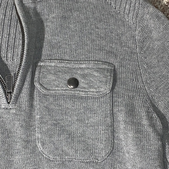 Apt 9 Gray Military Style 1/4 Zip Sweater Size M - Picture 4 of 5